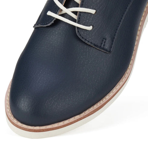 Rollie Womens Derby Rec Navy Tumble Leather Shoe
